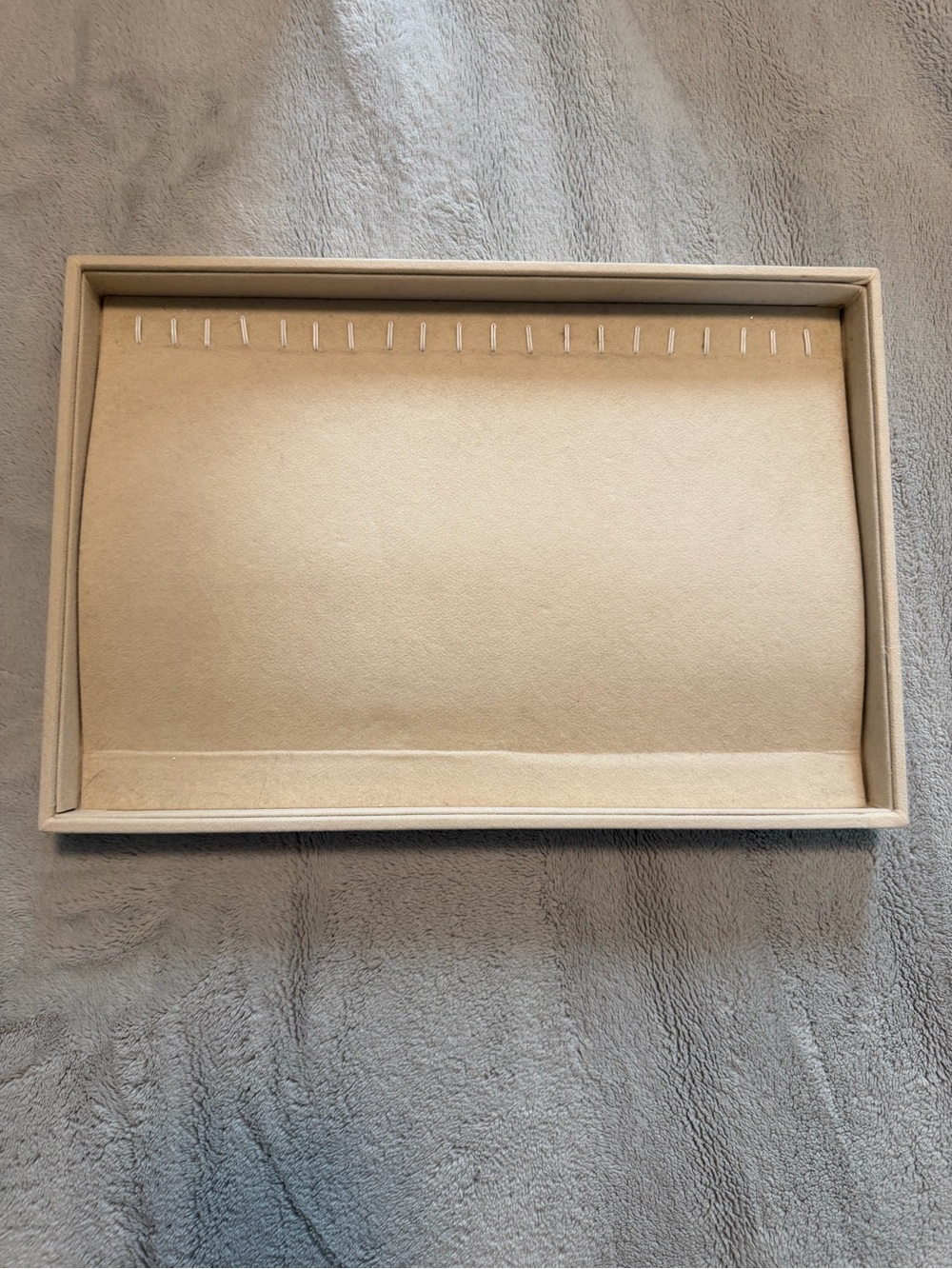 Beige Jewelry Display Tray - Soft Velvet Necklace Holder